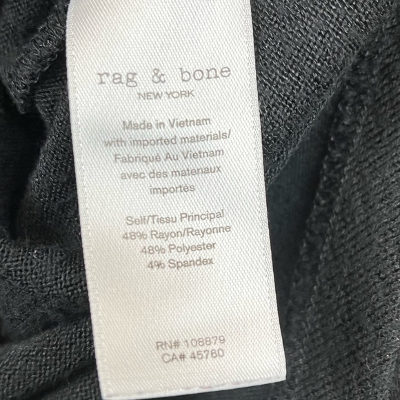 Rag & Bone Luca Long Sleeve Tee In Black Size SP - Picture 10 of 11